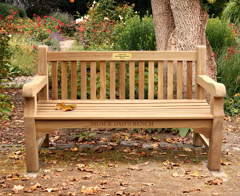 engraved park memorial bench